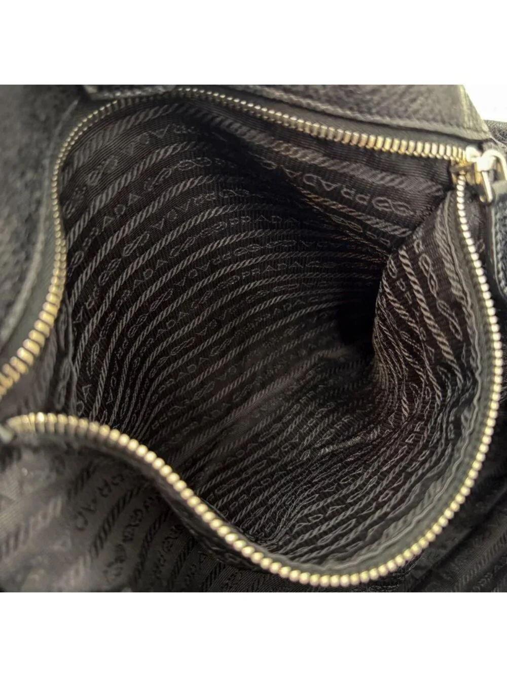Prada Vitello Daino Leather Chain Hobo Handbag Triangle